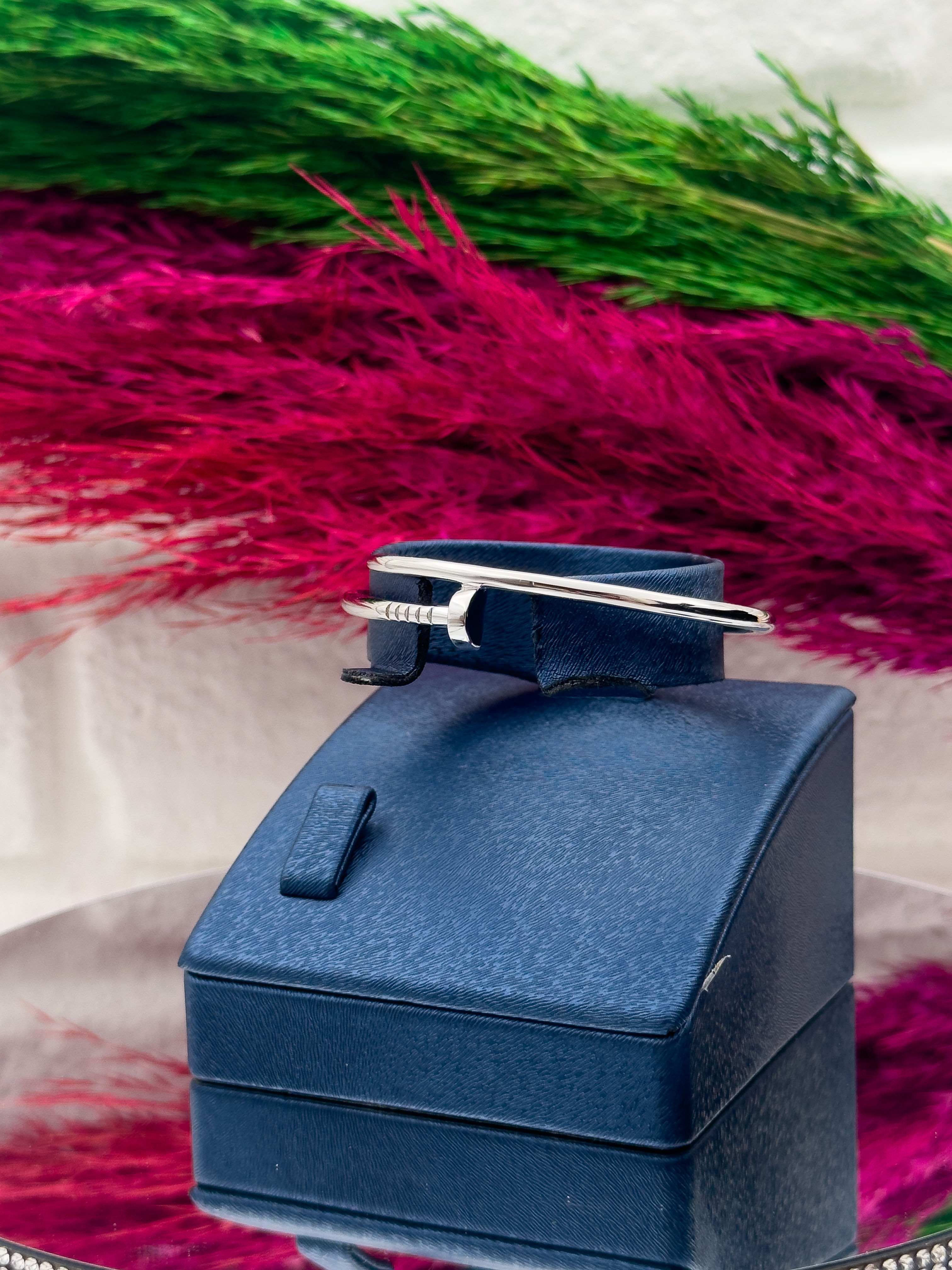 925 Ayar Gümüş İtalyan Çivi Desenli Popüler Kadın Bilezik