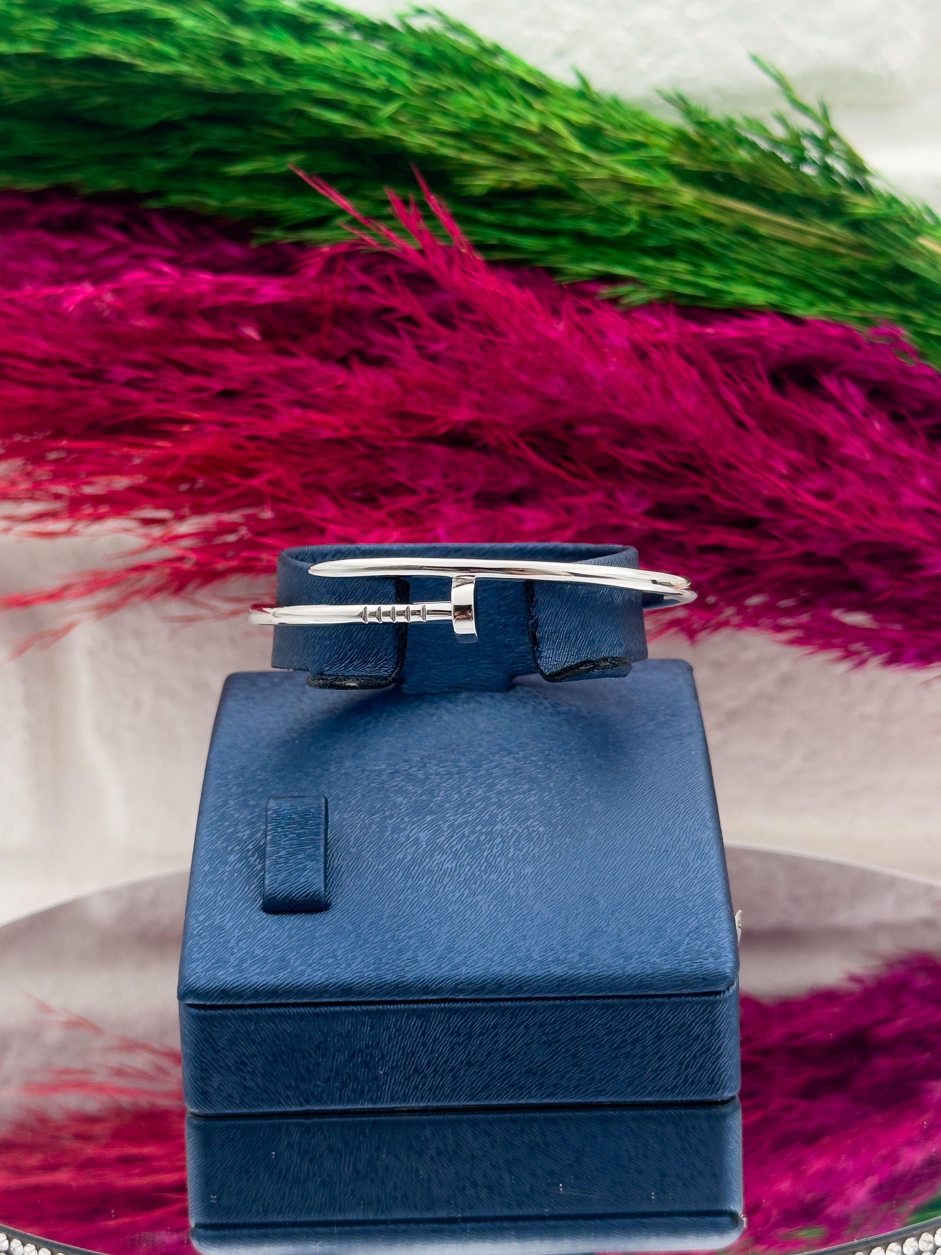 925 Ayar Gümüş İtalyan Çivi Desenli Popüler Kadın Bilezik