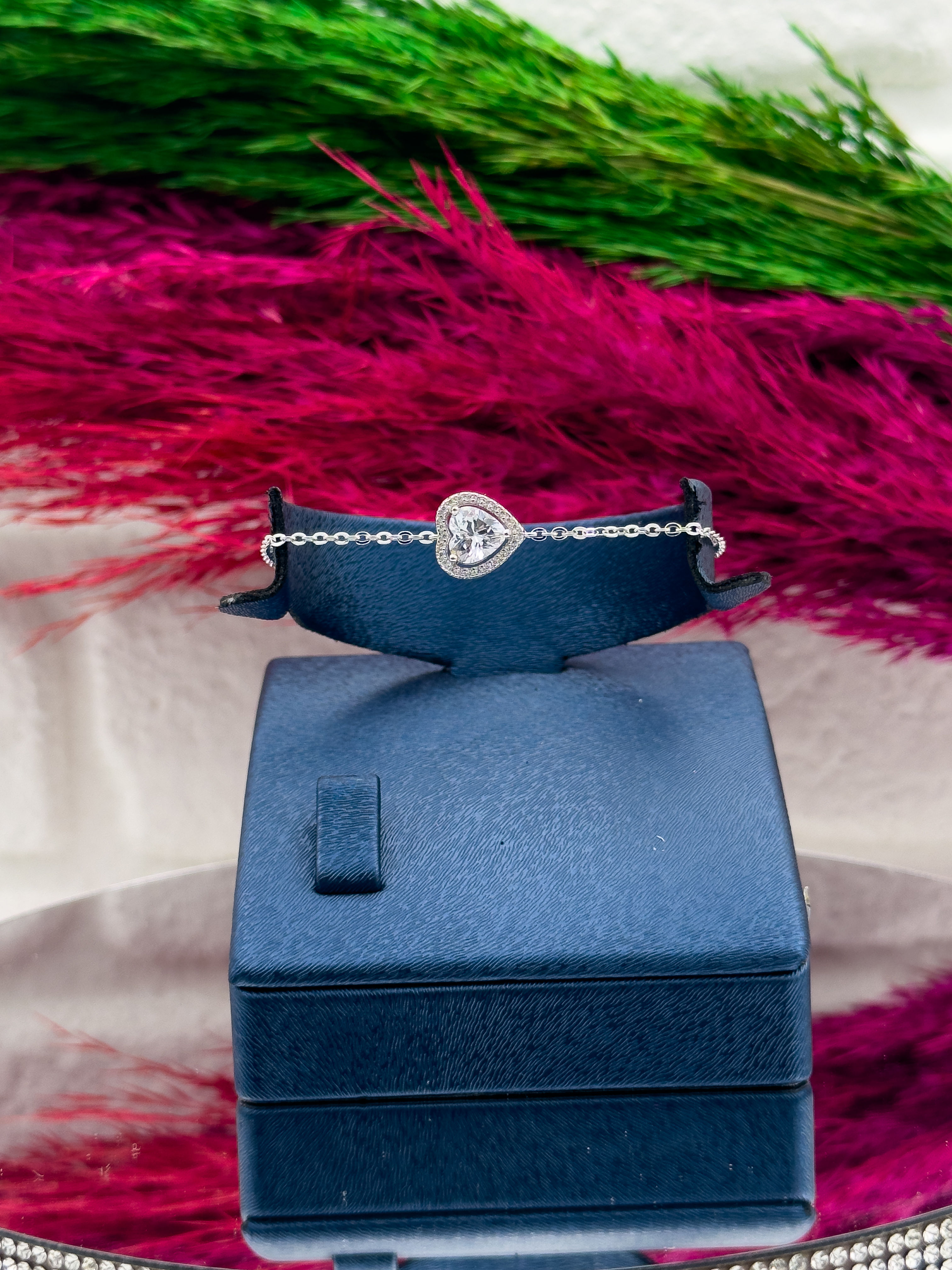 925 Ayar Gümüş Kalpli Spor Tasarım Trend Kadın Bileklik