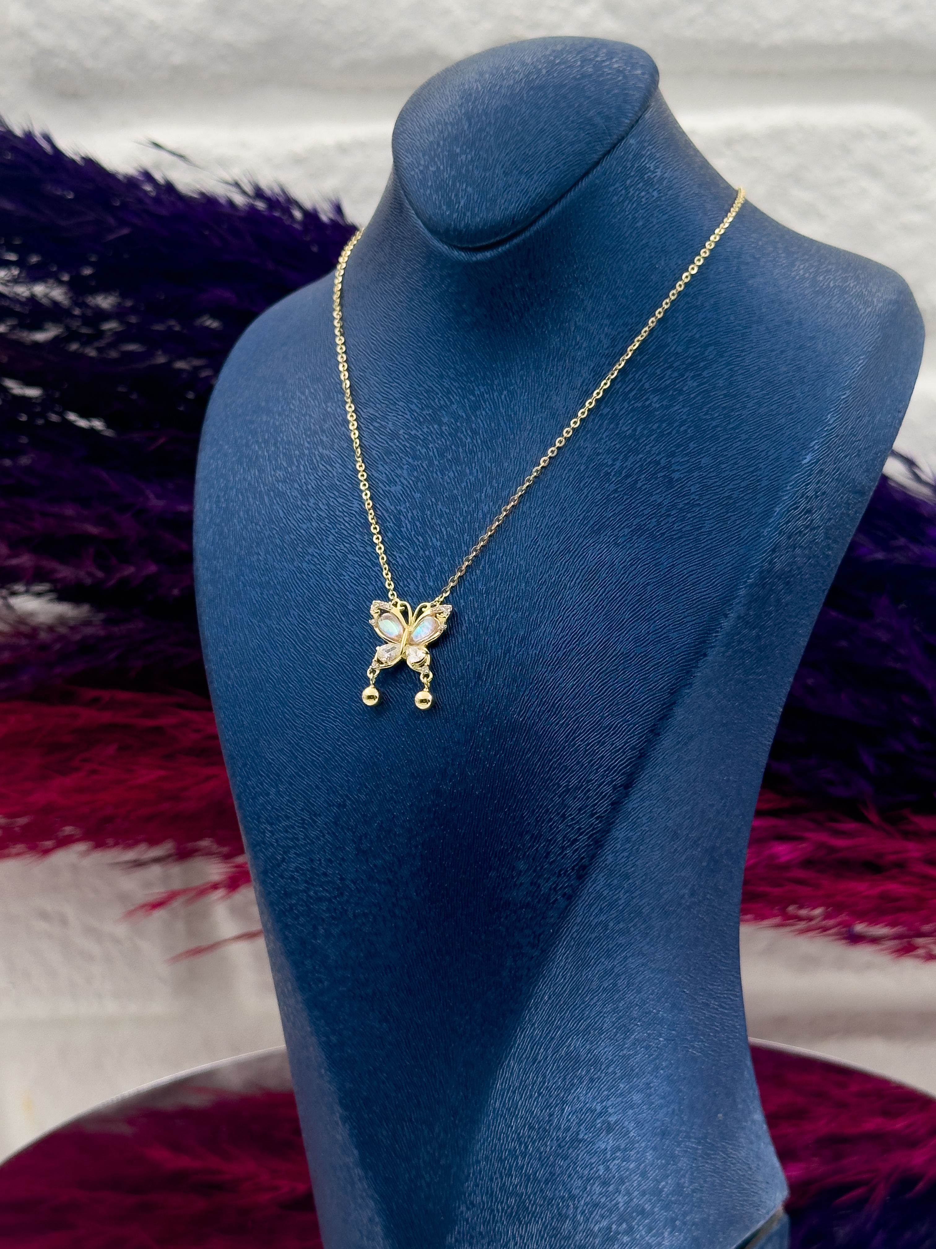 925 Ayar Gümüş Özel Tasarım Gold Renk Zarif Kadın Kolye