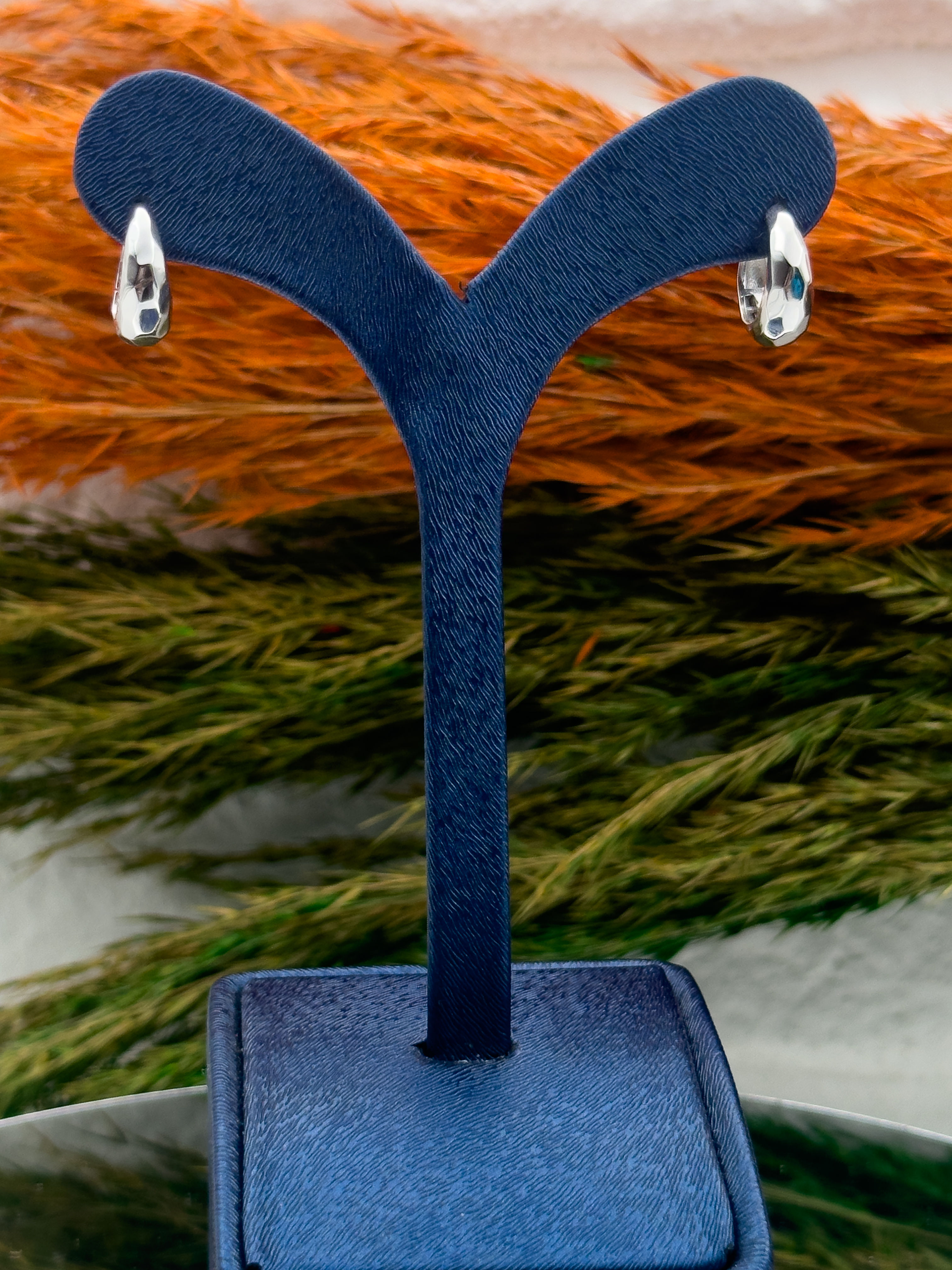 925 Ayar Gümüş Kalemli Spor Halka Modeli Popüler Kadın Küpe