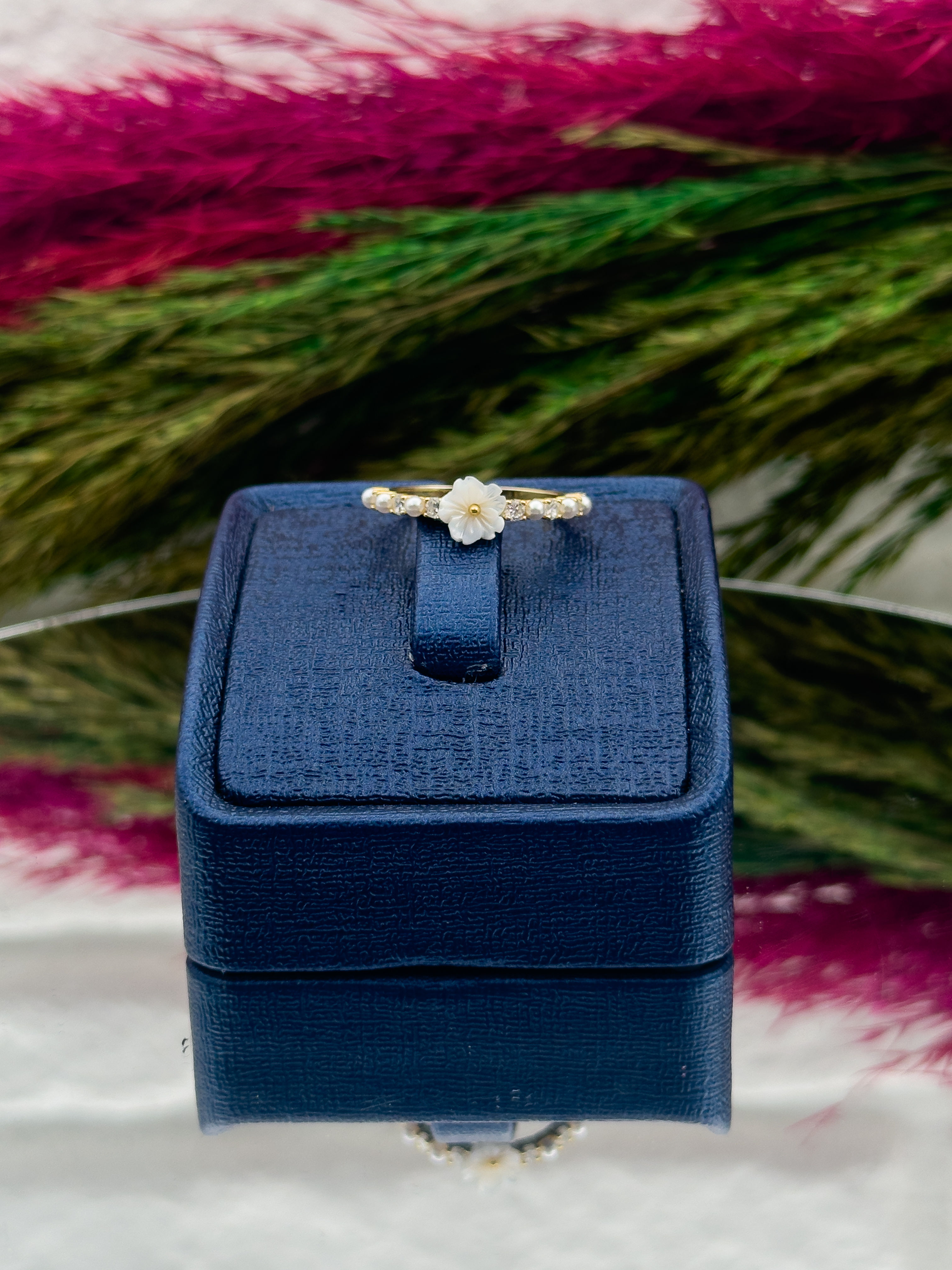 925 Ayar Gümüş İncili Sedefli Spor Model Popüler Kadın Yüzük