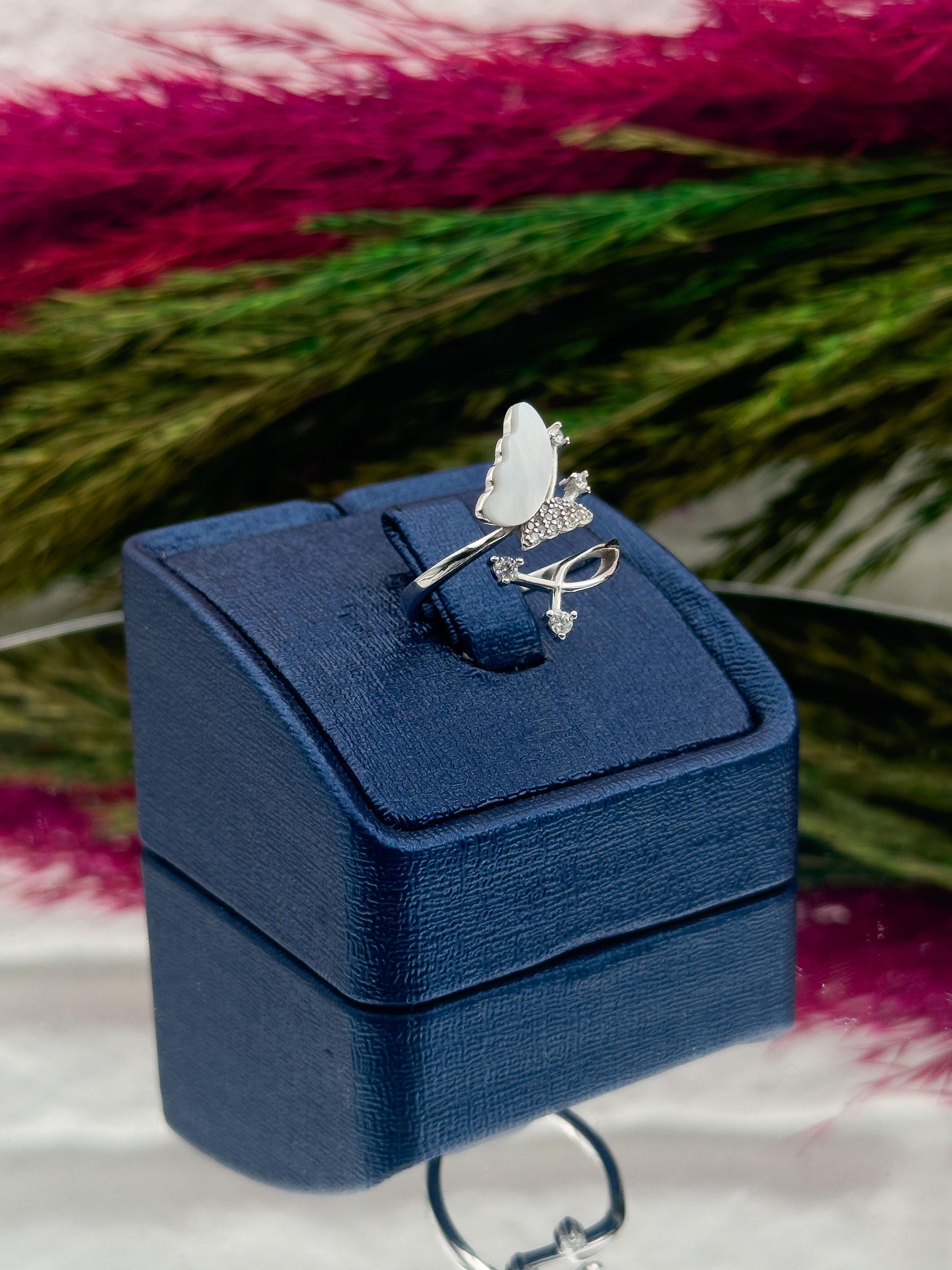 925 Ayar Gümüş Sedefli Spor Özel Tasarım Popüler Kadın Yüzük