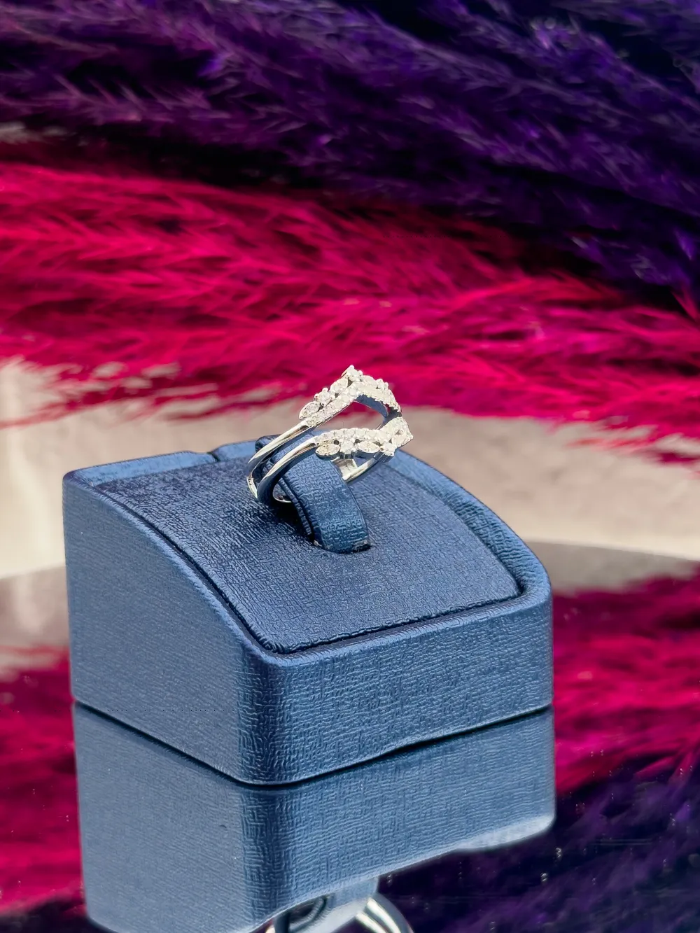 925 Ayar Gümüş Pırlanta Montürlü Kombin Zarif Kadın Yüzük