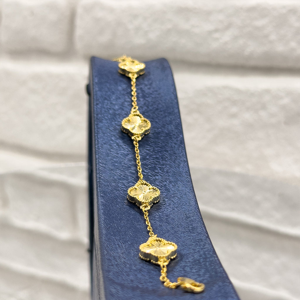 Gold Renk Van Cleef Gümüş Bileklik