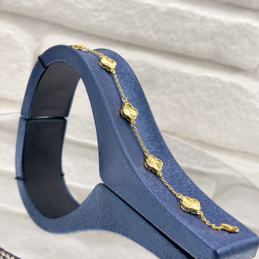 Gold Renk Van Cleef Gümüş Bileklik