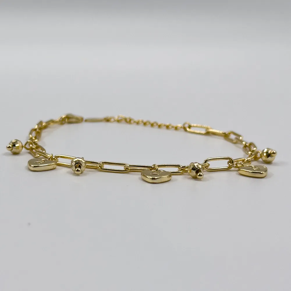 Gold Renk Spor 925 Ayar Gümüş Bileklik
