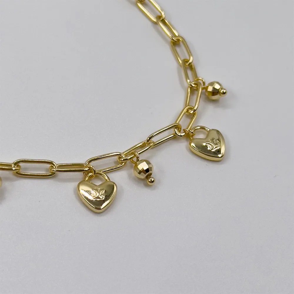 Gold Renk Spor 925 Ayar Gümüş Bileklik