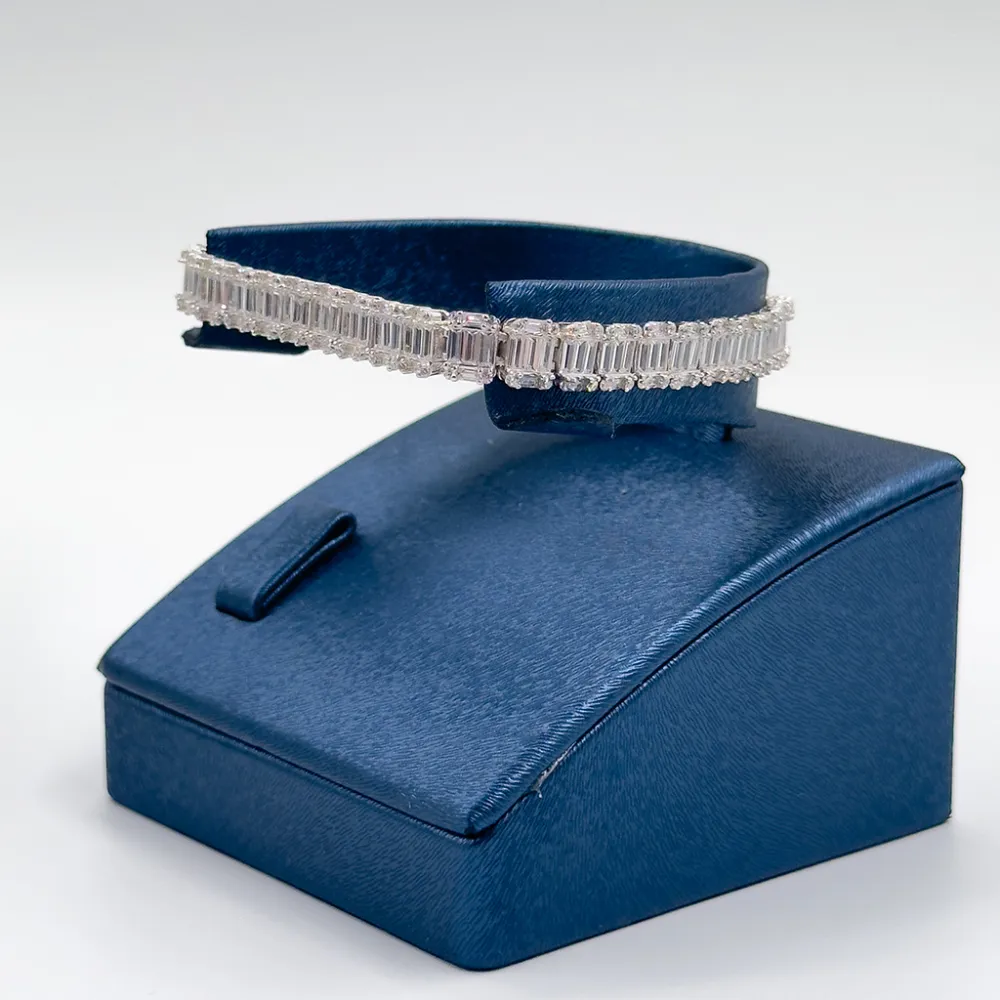 Baget Taşlı Su Yolu Gümüş Bileklik