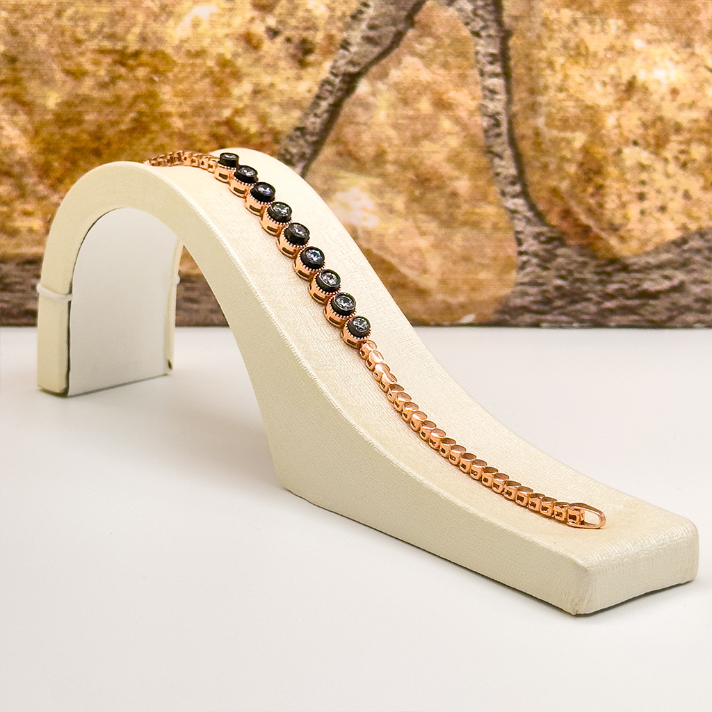 Rosegold Elmas Montür Su Yolu Gümüş Bileklik