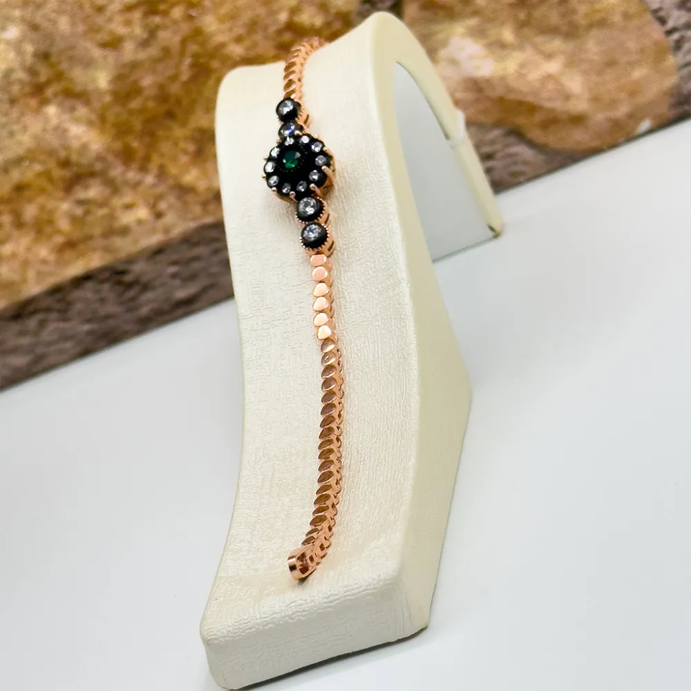 Rosegold Elmas Modeli Gümüş Bileklik