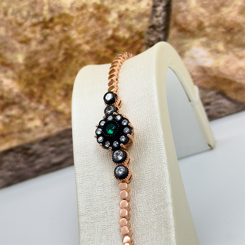 Rosegold Elmas Modeli Gümüş Bileklik