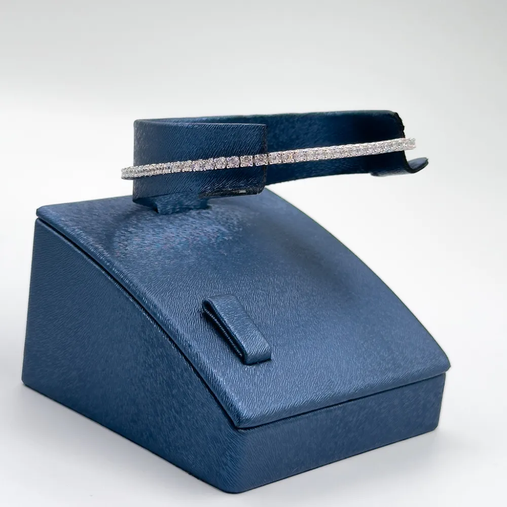 Pırlanta Montür Su Yolu Gümüş Bileklik - 2MM - LVRBLK71