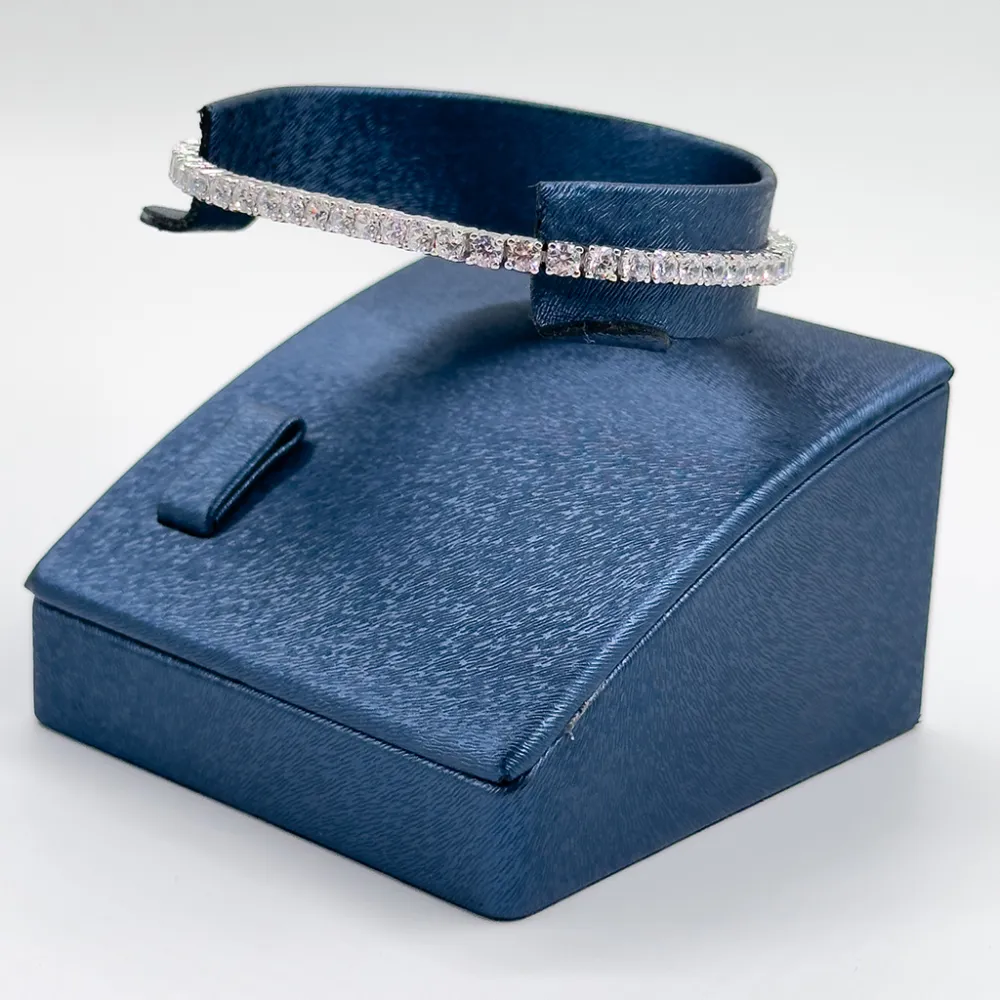 Pırlanta Montür Su Yolu Gümüş Bileklik - 3MM - LVRBLK78