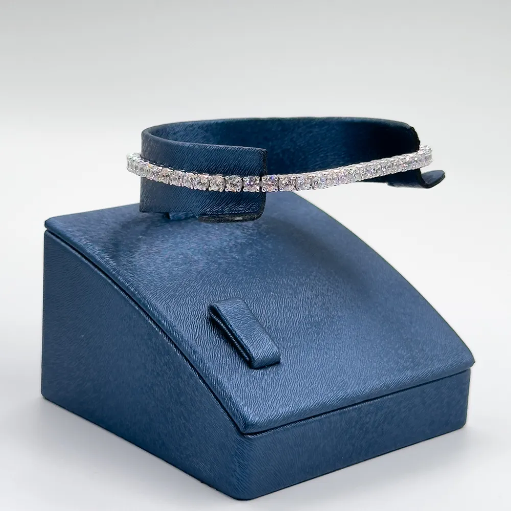 Pırlanta Montür Su Yolu Gümüş Bileklik - 3MM - LVRBLK78