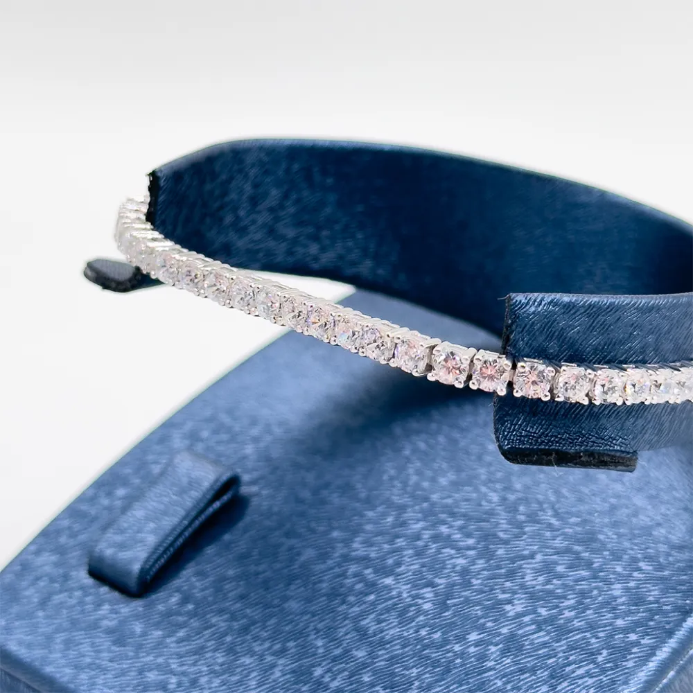 Pırlanta Montür Su Yolu Gümüş Bileklik - 3MM - LVRBLK78