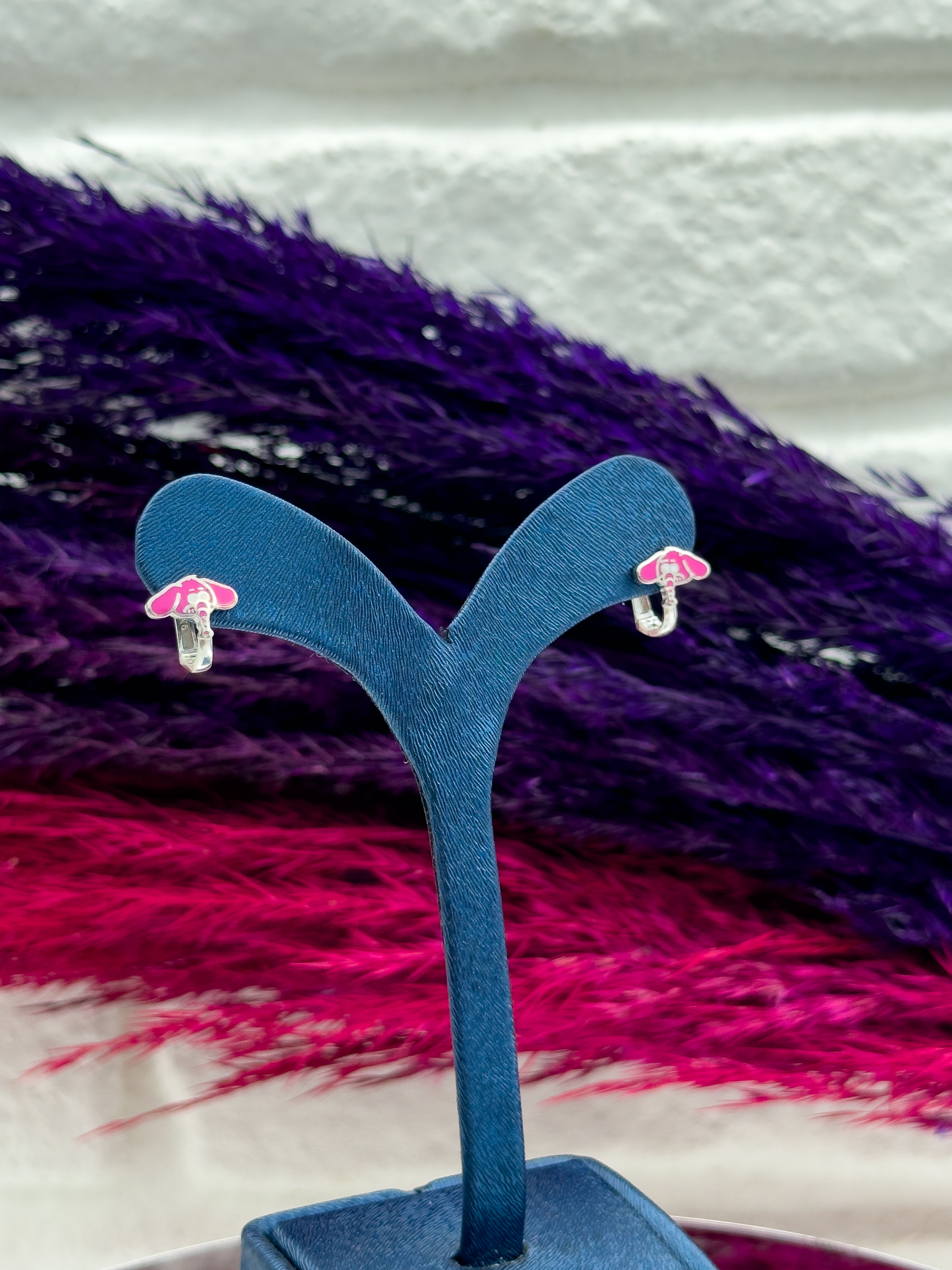 925 Ayar Gümüş Fil Necati Modelli Zarif Kız Çocuk Küpesi