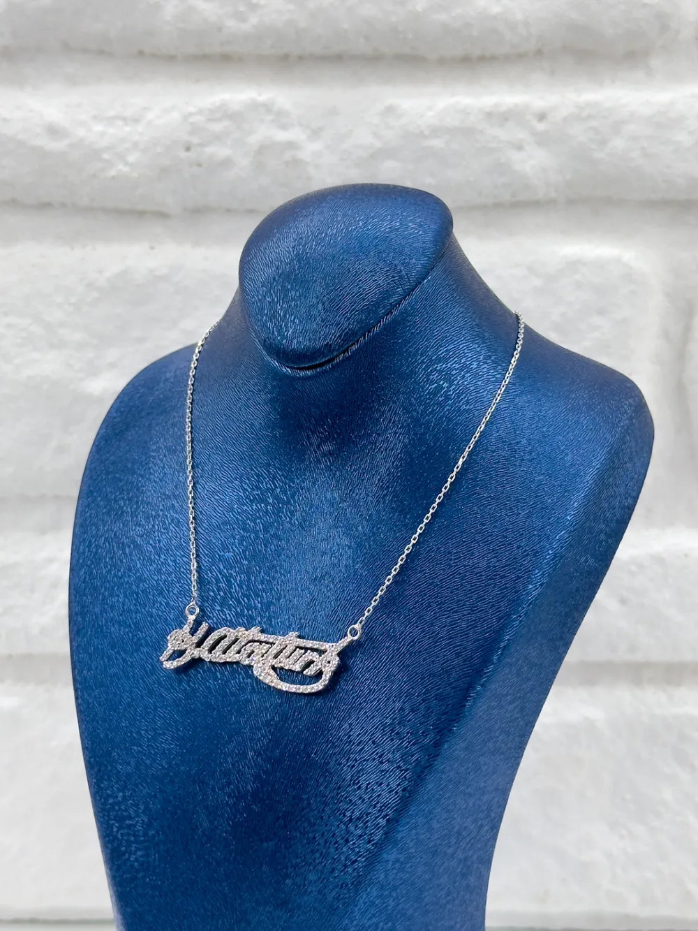 Taşlı Kemal Atatürk İmza Kadın Gümüş Kolye