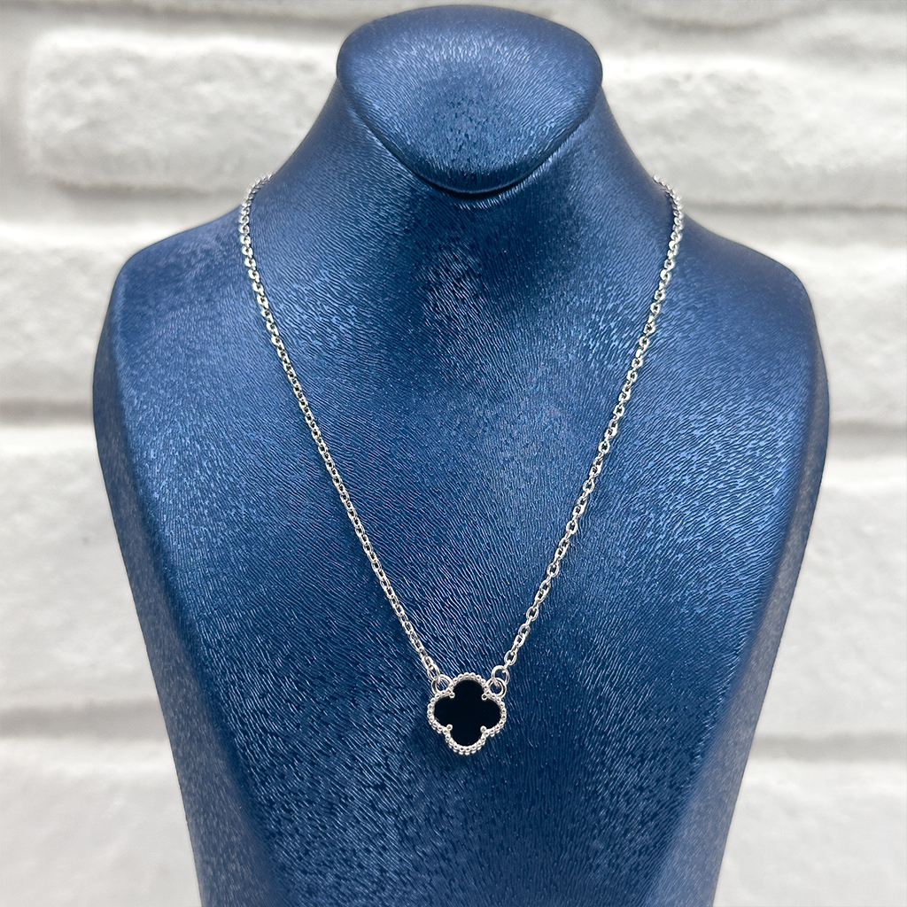 Onix Taşlı Van Cleef Gümüş Kolye