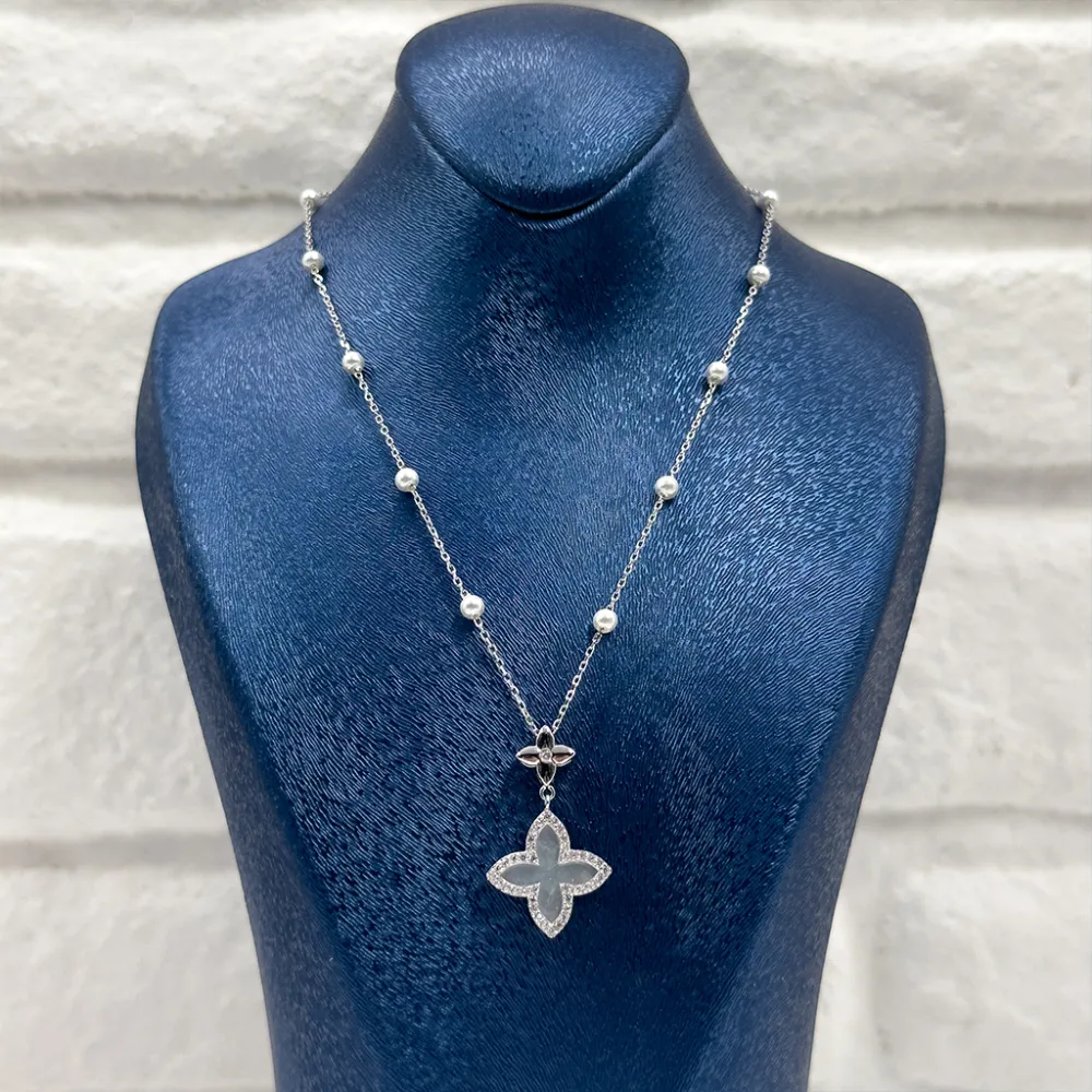 İnci Detaylı Özel Tasarım Gümüş Kolye