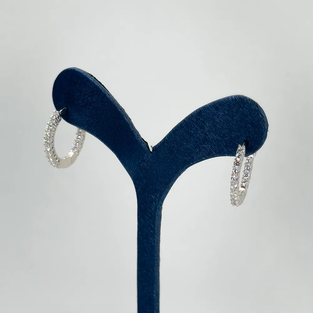 Sıra Taşlı Halka Gümüş Küpe