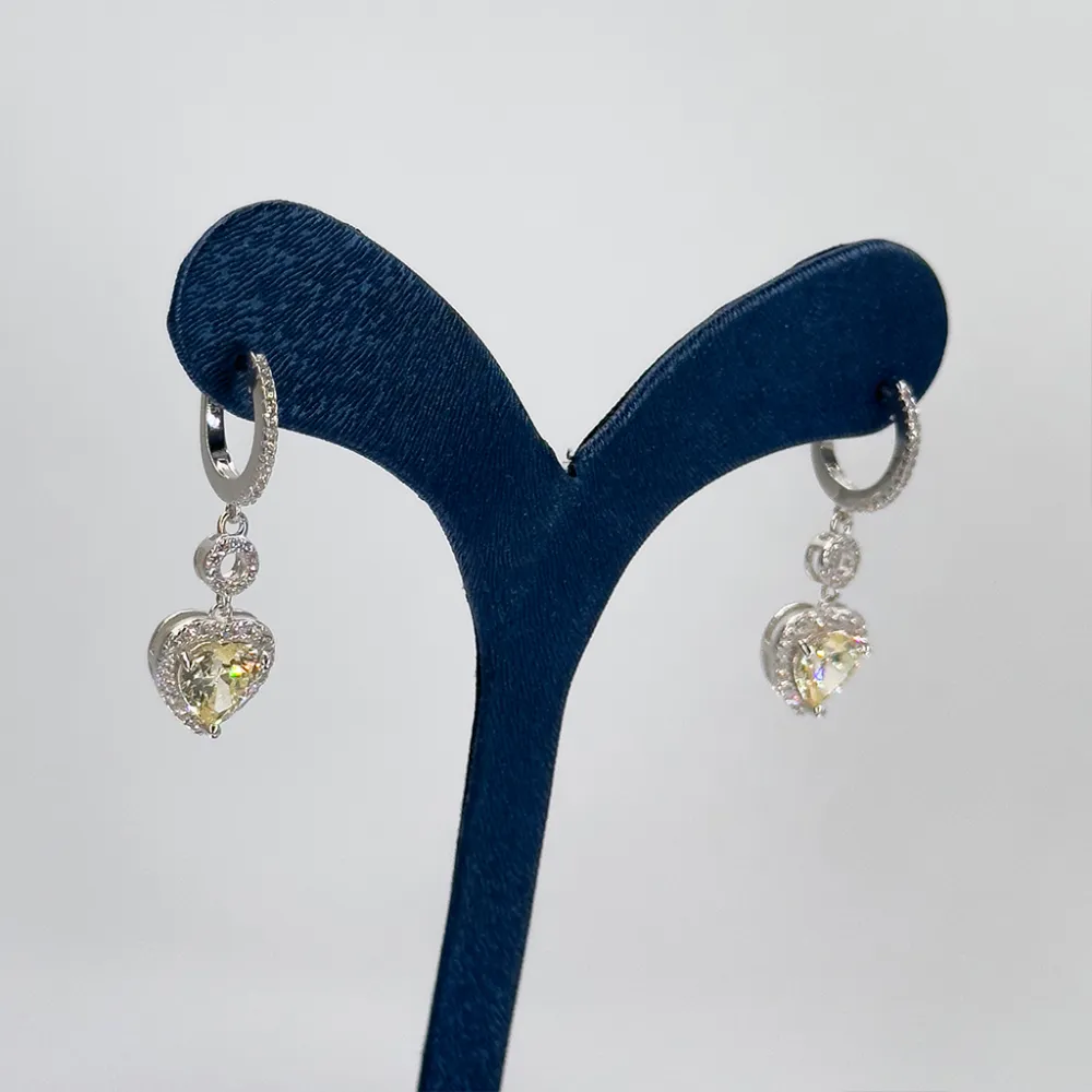 Sitrin Taşlı Gümüş Küpe