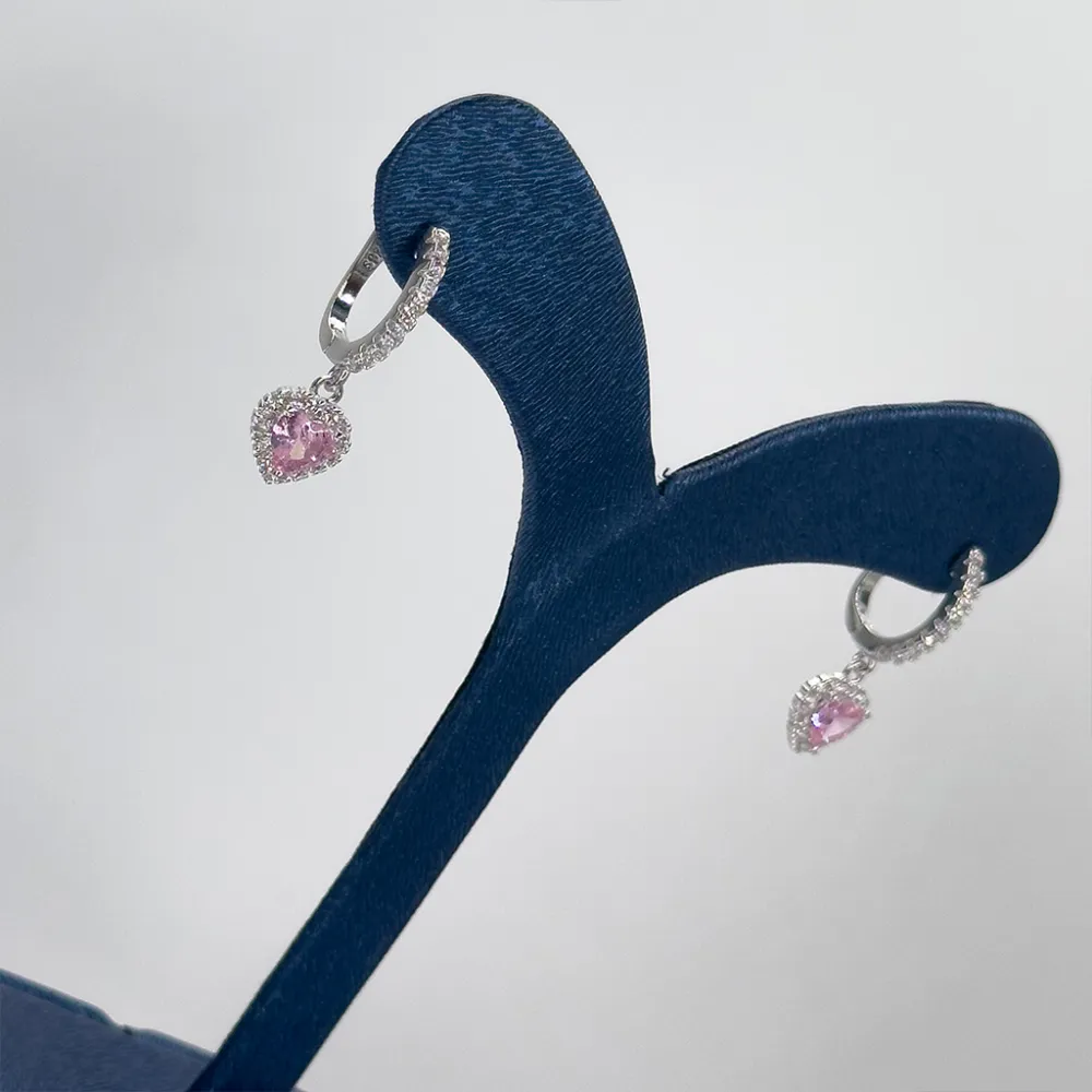 Pembe Kuvars Gümüş Küpe