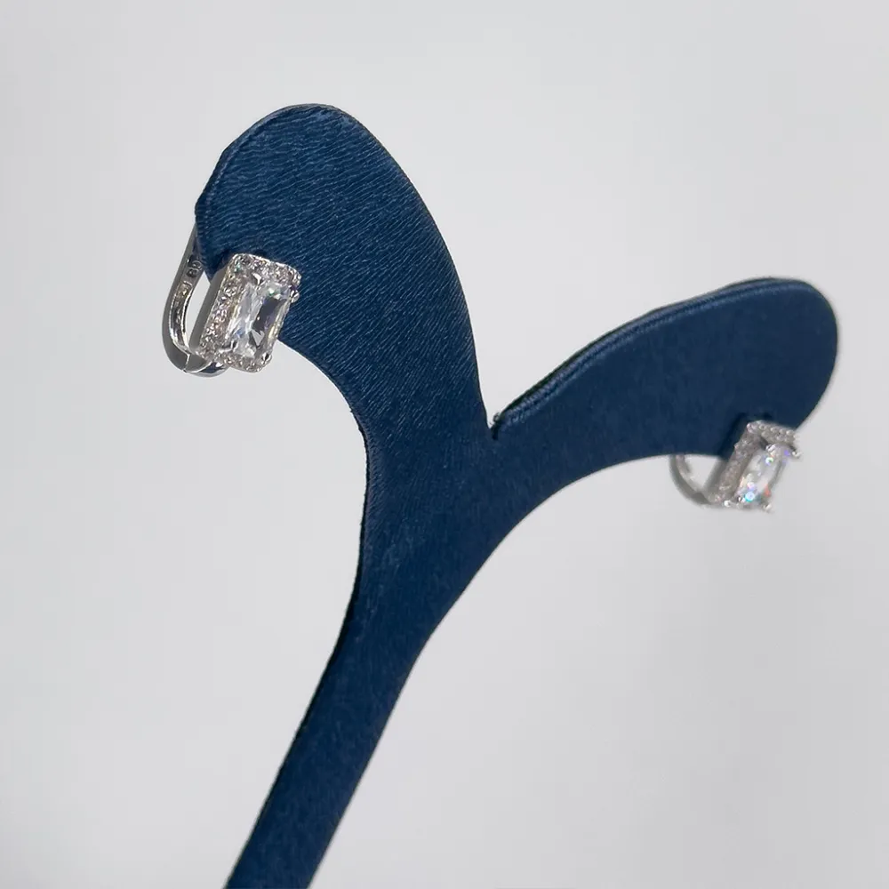 Baget Taşlı Sabit Gümüş Küpe