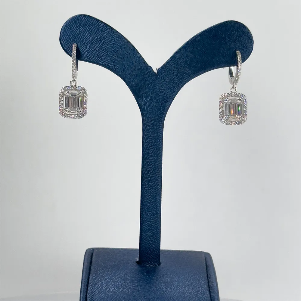 Baget Taşlı Gümüş Küpe