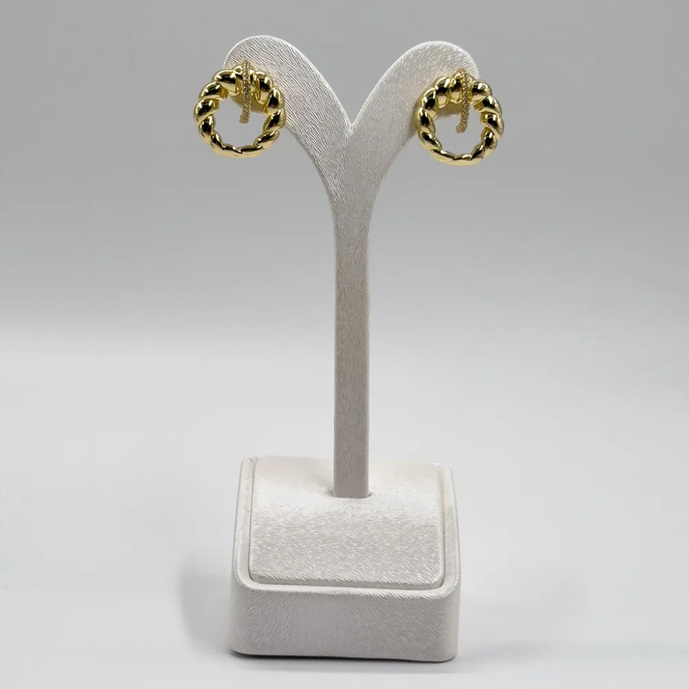 Gold Renk Özel Seri Sarmalı Gümüş Küpe