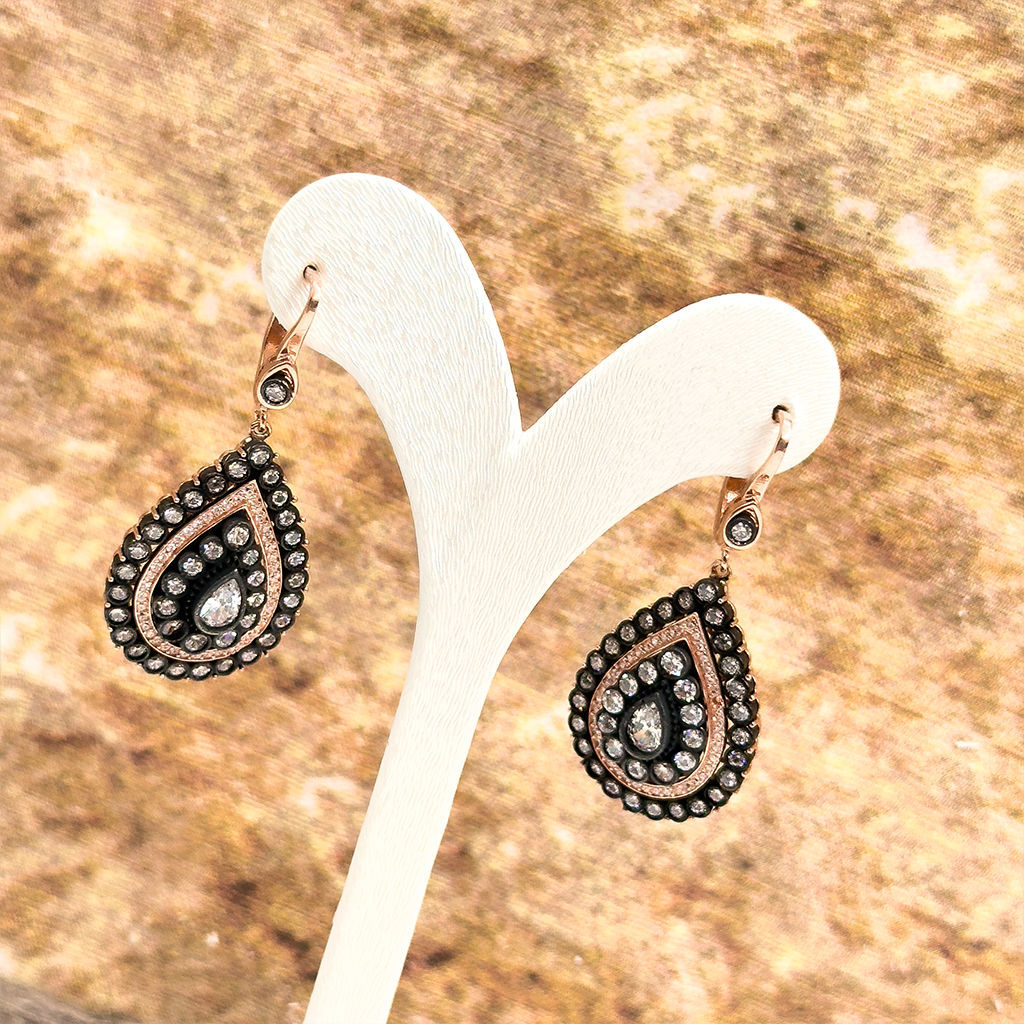 Elmas Montür Rosegold Özel Üretim Gümüş Set Takım - LVRSET12