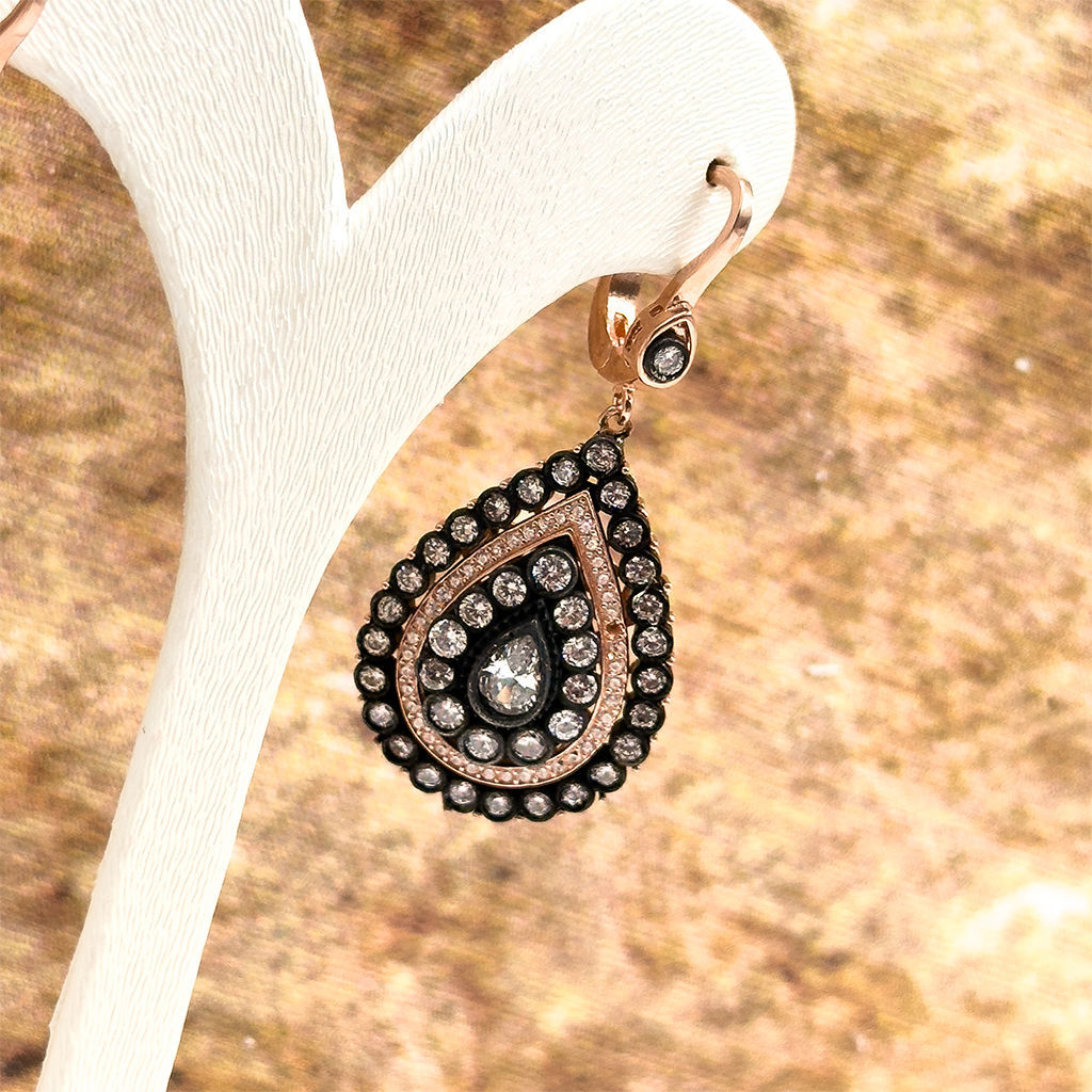 Elmas Montür Rosegold Özel Üretim Gümüş Set Takım - LVRSET12