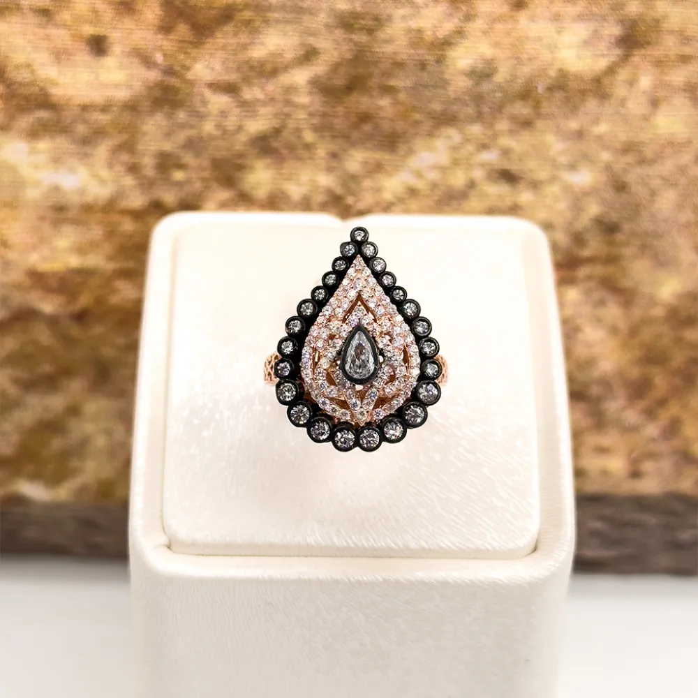 Elmas Montür Rosegold Özel Üretim Gümüş Set Takım - LVRSET16