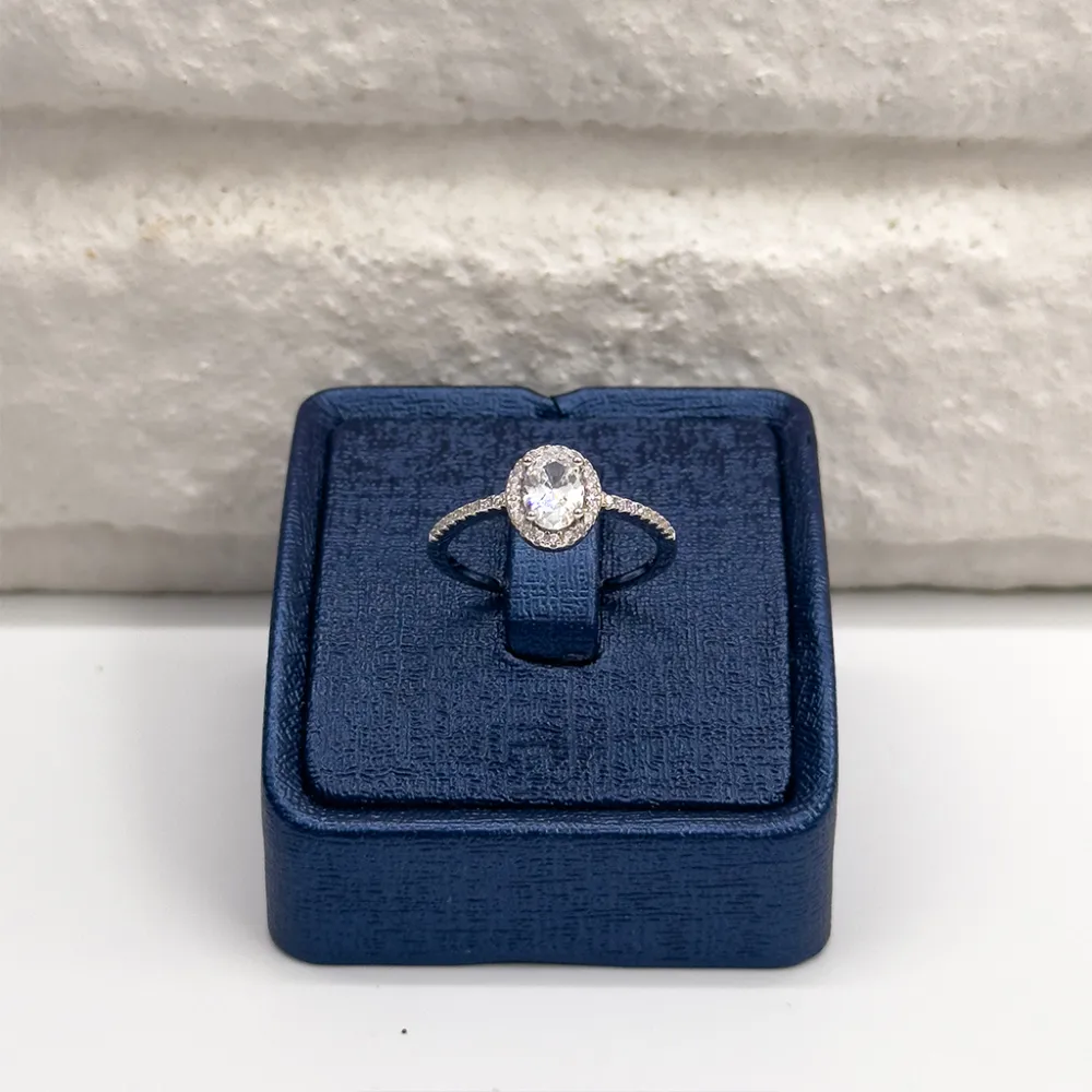 Zirkon Taşlı Oval Gümüş Set Takım