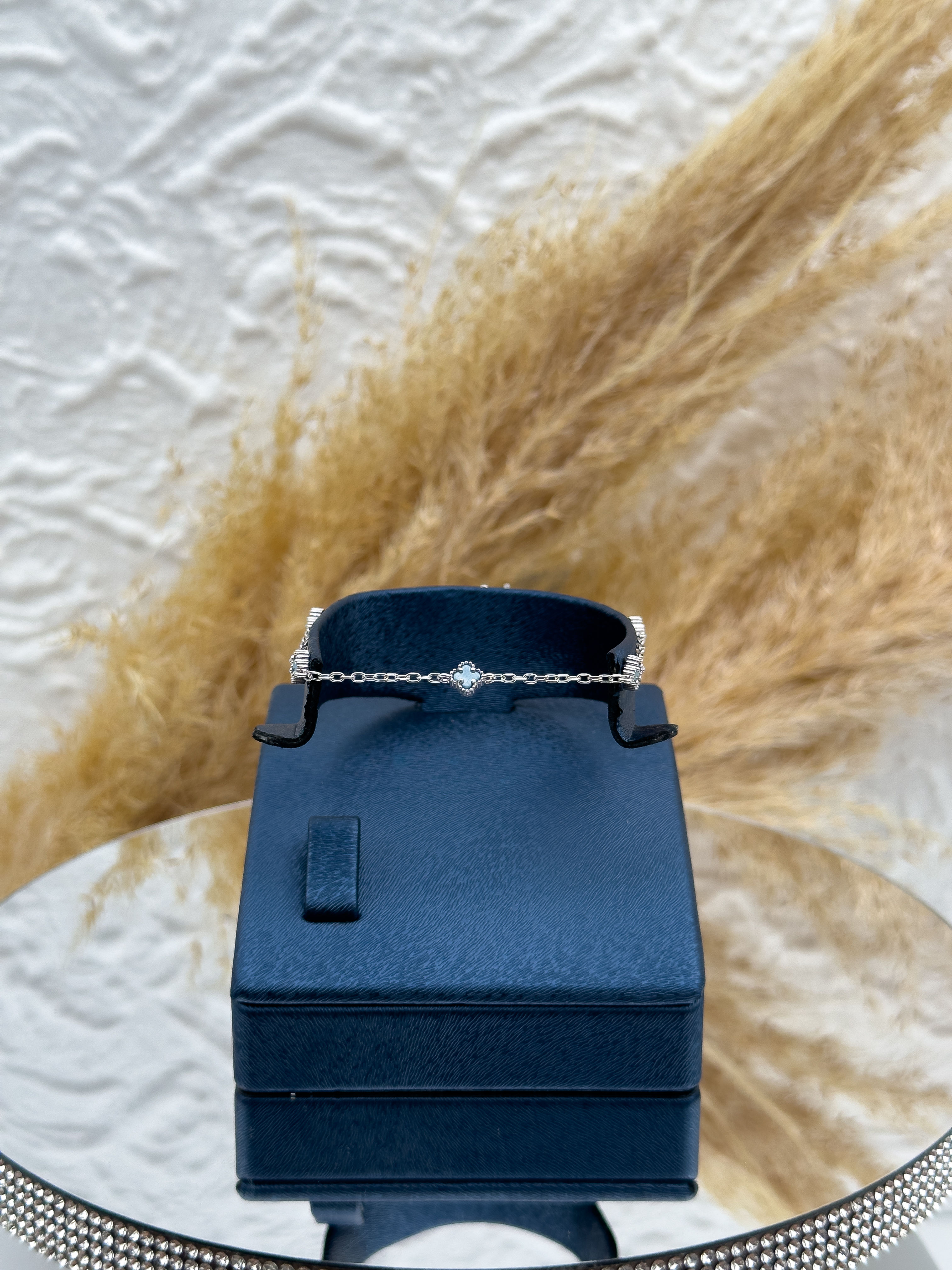 925 Ayar Gümüş Firuze Taşlı Yonca Kadın Bileklik – Zarif ve Şık Tasarım