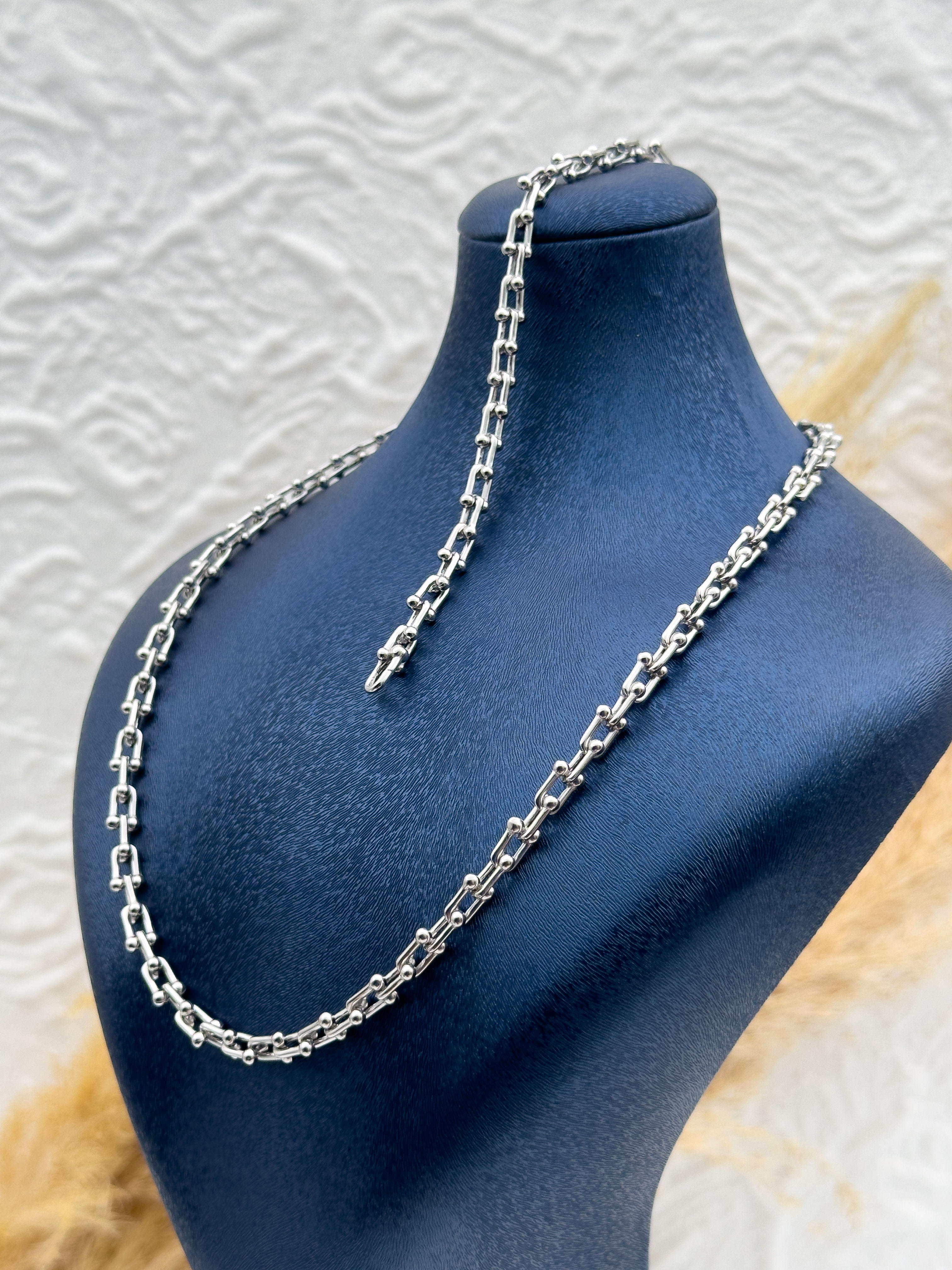 925 Ayar Gümüş Taşsız Kolye & Bileklik 2’li Set – Özel Tasarım, Hediyelik