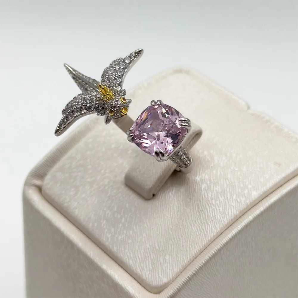 Pembe Kuvars Özel Üretim Gümüş Yüzük