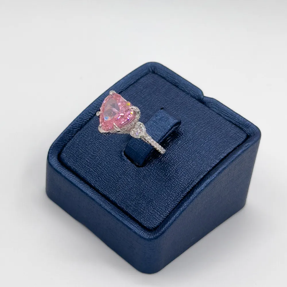 Pembe Kuvars Doğal Taşlı Gümüş Yüzük