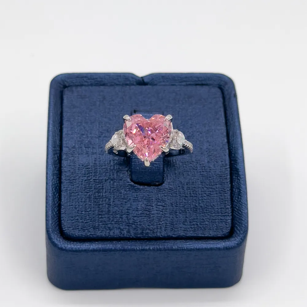 Pembe Kuvars Doğal Taşlı Gümüş Yüzük